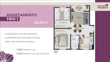 imagem 2 - Apartamento de 43m² com 02 quartos à venda - Bonfim Paulista imagem 2 - Apartamento de 43m² com 02 quartos à venda - Bonfim Paulista