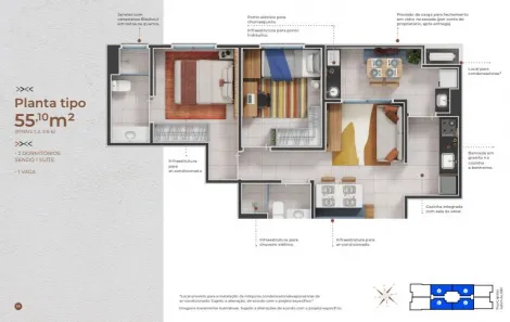 imagem 4 - Apartamento de 55m² com 02 quartos à venda - Campos Elíseos imagem 4 - Apartamento de 55m² com 02 quartos à venda - Campos Elíseos