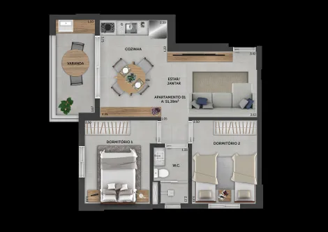 imagem 2 - Lançamento: Barão de Valença - Apartamento de 51m² com 02 quartos e varanda gourmet à venda - Vila Tibério imagem 2 - Lançamento: Barão de Valença - Apartamento de 51m² com 02 quartos e varanda gourmet à venda - Vila Tibério