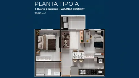 imagem 2 - Lançamento: Portugal 2207 - Apartamento studio de 38m² com varanda gourmet à venda - Santa Cruz do José Jacques imagem 2 - Lançamento: Portugal 2207 - Apartamento studio de 38m² com varanda gourmet à venda - Santa Cruz do José Jacques