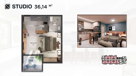 imagem 3 - Lançamento: Easy Ribeirânia - Apartamento studio de 36m² com sacada à venda - Ribeirânia imagem 3 - Lançamento: Easy Ribeirânia - Apartamento studio de 36m² com sacada à venda - Ribeirânia