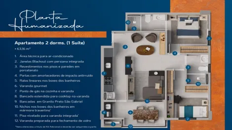 imagem 1 - Apartamento de 63,16m² com suítes e varanda gourmet à venda - Ribeirânia imagem 1 - Apartamento de 63,16m² com suítes e varanda gourmet à venda - Ribeirânia