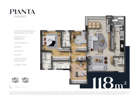 imagem 1 - Apartamento de 118m² com 03 suítes à venda - Jardim Saint Gerard imagem 1 - Apartamento de 118m² com 03 suítes à venda - Jardim Saint Gerard