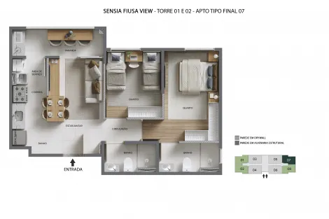 imagem 1 - Lançamento: Sensia Fiúsa View - Apartamento de 58m² com suíte e varanda gourmet à venda - Quinta da Primavera imagem 1 - Lançamento: Sensia Fiúsa View - Apartamento de 58m² com suíte e varanda gourmet à venda - Quinta da Primavera